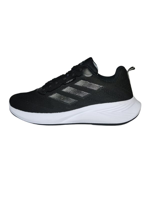 کفش اسپرت رانینگ طرح adidas مردانه مشکی بندی - تصویر 2