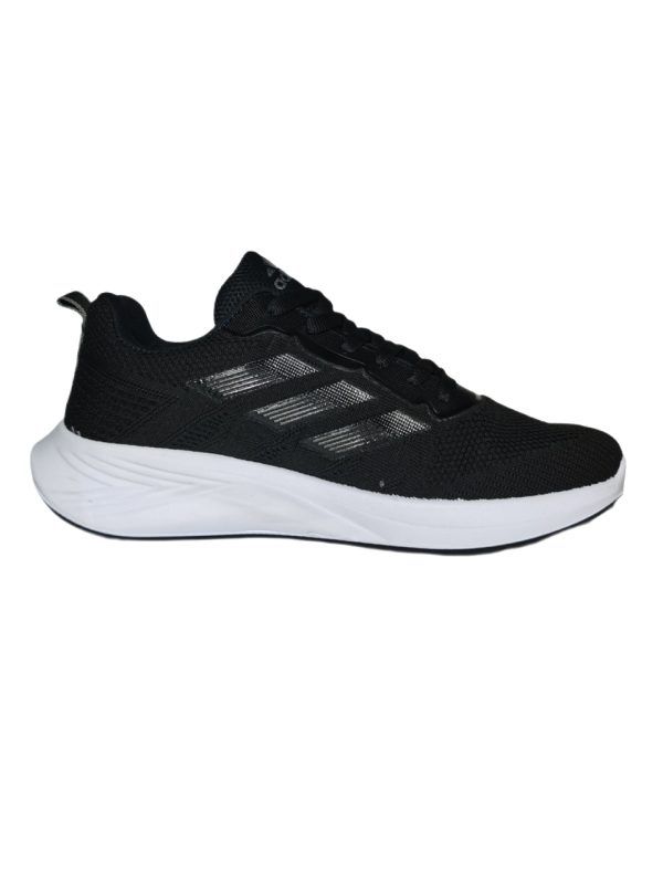 کفش اسپرت رانینگ طرح adidas مردانه مشکی بندی - تصویر 3