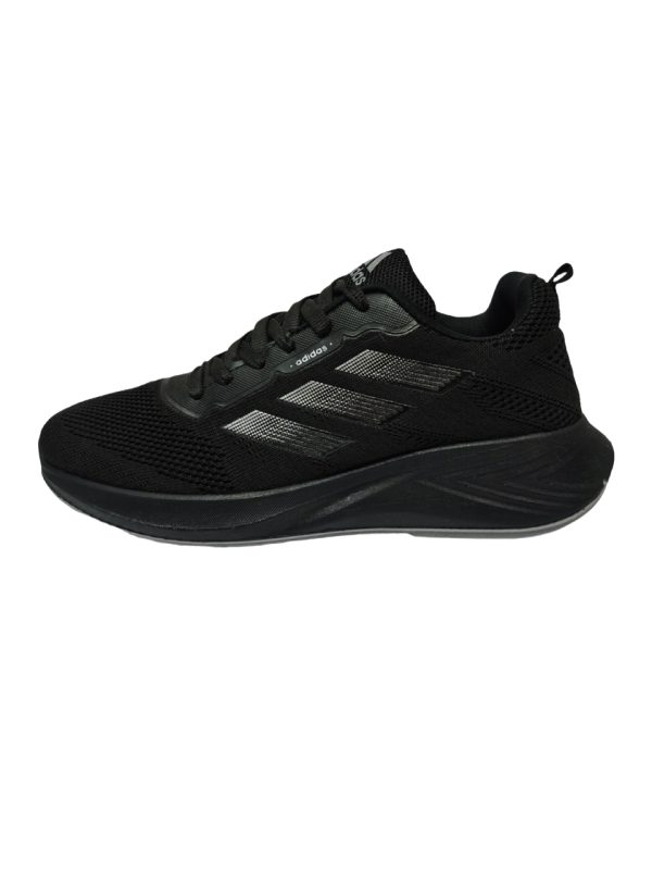 کفش اسپرت رانینگ طرح adidas مردانه تمام مشکی - تصویر 2