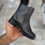 نیم بوت بغل زیپ چرمی